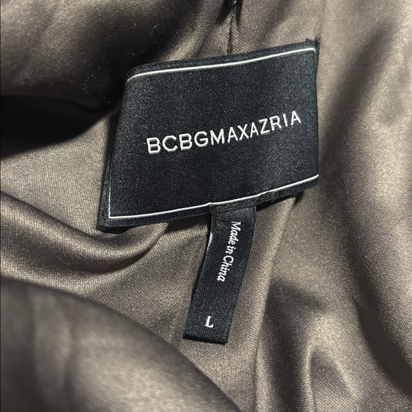 BCBG Notch Colar faux shearling grey long teddy coat size large - Picture 6 of 8